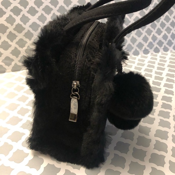 Jeanne Lottie Black Fur (faux) Evening Bag (NWOT) - Picture 4 of 9